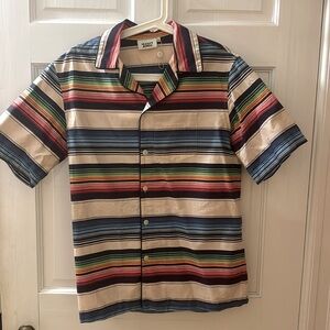 Sleepy Jones Colorful Fiesta Festive Striped Boxy Button Down Shirt